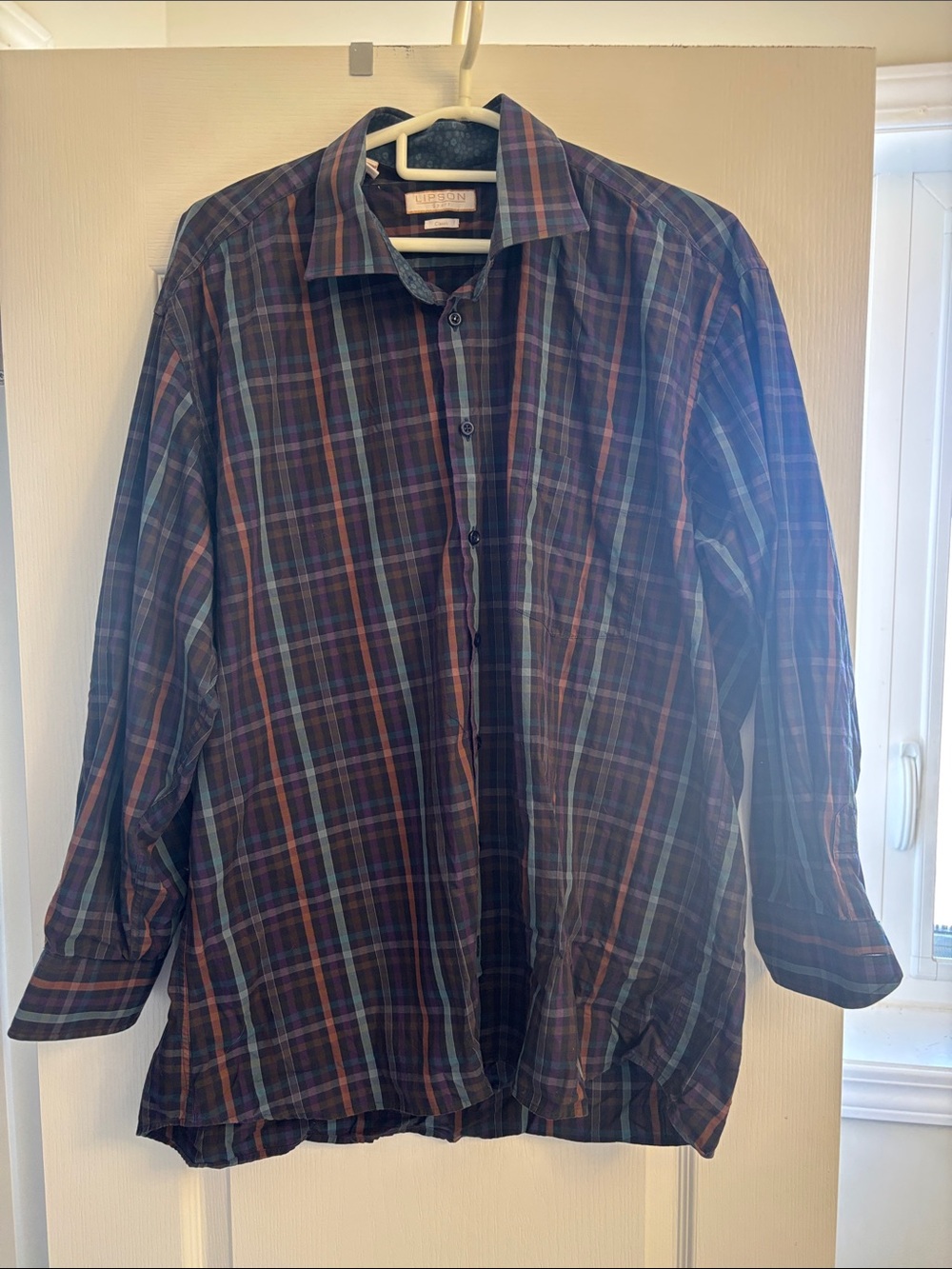Mens Plaid Button-Up Shirt - Multicolor
